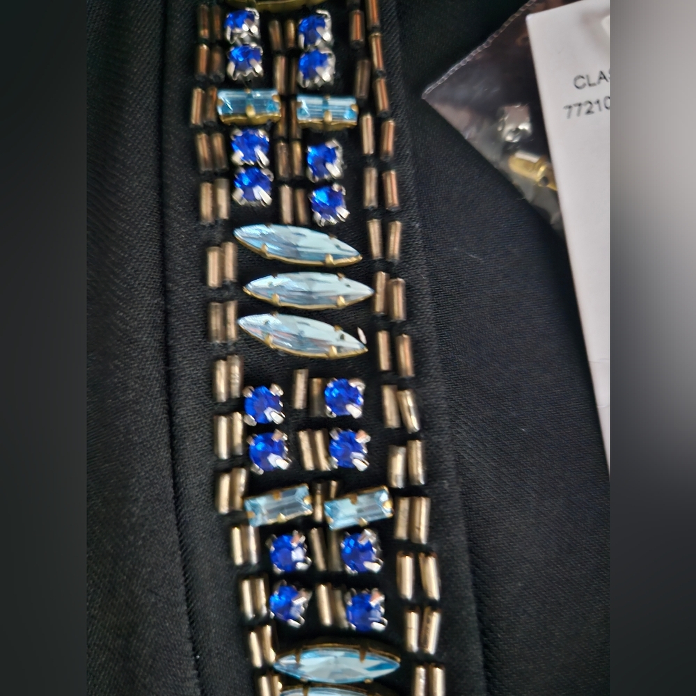 NWT WHITE HOUSE BLACK MARKET Black Jeweled Tiered Halter Top | SZ S - Picture 5 of 9